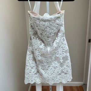 Stone Cold Fox White Lace Mini Dress